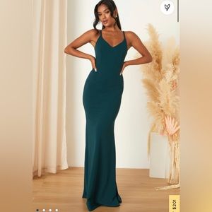 Lulu’s teal fit and flare dress